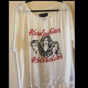 Kardashian Kollection white & red top